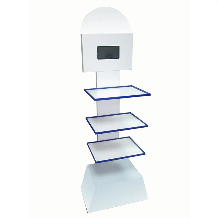 Make up Store Small Cosmetic Lip Gloss Lip Stick Display Stand Beauty Product Display Racks Carton White HYX-Y217 Powder Coated