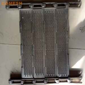 Delikli paslanmaz çelik tel örgü zincir plaka konveyör bandı - Product Image 6