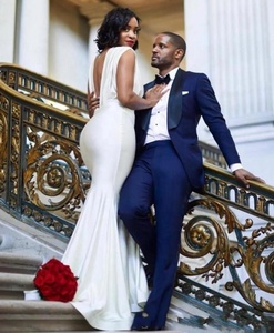 Africano Tradizionale di Lusso Su Misura Della Sirena Del Corsetto Abito <span class=keywords><strong>Da</strong></span> <span class=keywords><strong>Sposa</strong></span> In Raso - Product Image 2