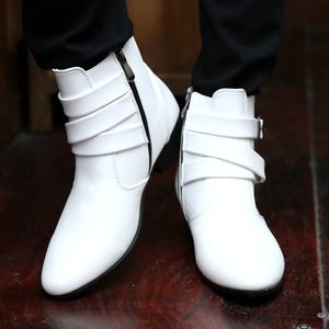 Stivali alti in pelle PU stile moda <span class=keywords><strong>con</strong></span> stivali da <span class=keywords><strong>uomo</strong></span> <span class=keywords><strong>con</strong></span> cinturino e <span class=keywords><strong>cerniera</strong></span> - Product Image 5
