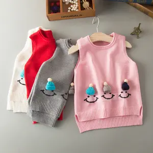 2017 New Design Custom Hand Knit Girl Intarsia Vest Sweater From China Suppliers