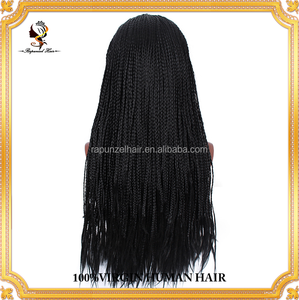 Perruques synthétiques QD Rapunzel Lace Front, cheveux à tresser, dentelle transparente, densité 250%, résistantes à la chaleur, petite taille, vente en gros - Product Image 6