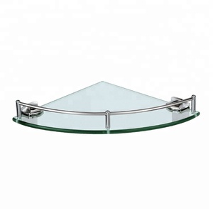 Estante <span class=keywords><strong>de</strong></span> esquina <span class=keywords><strong>de</strong></span> <span class=keywords><strong>vidrio</strong></span> montado en la pared duradero <span class=keywords><strong>para</strong></span> <span class=keywords><strong>baño</strong></span> - Product Image 1