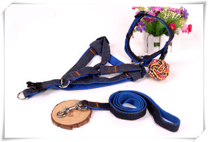 Coleira para cachorro em três peças jeans, coleira de coleira para cachorros - Product Image 5