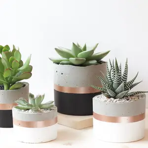 Vaso de concreto para vasos, vasos de concreto com cilindros redondos, suculentas para plantas de cimento, decoração de cacti, presente de casa