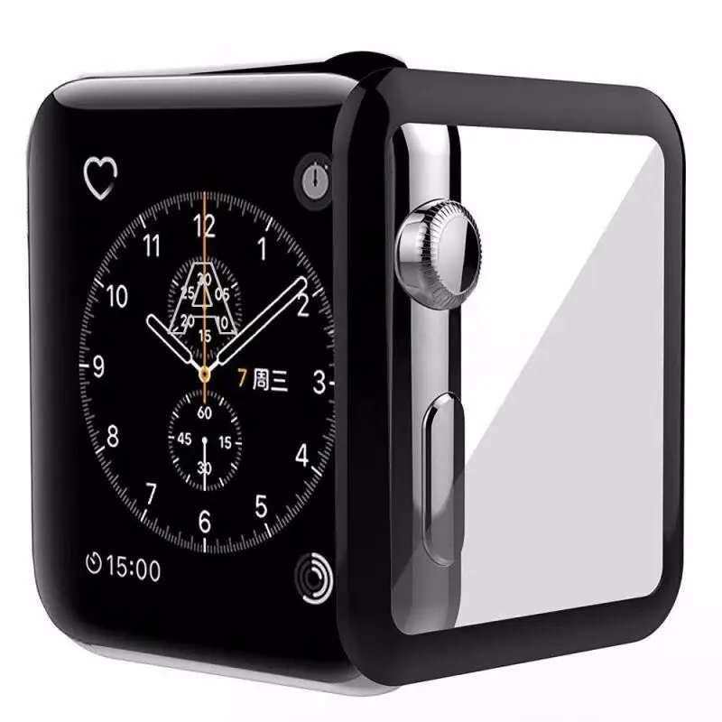 Lapisan Pelindung Layar Iwatch, untuk Apple Watch Seri 4 Seri 5 Melengkung Lem Penuh Pelindung Layar PMMA