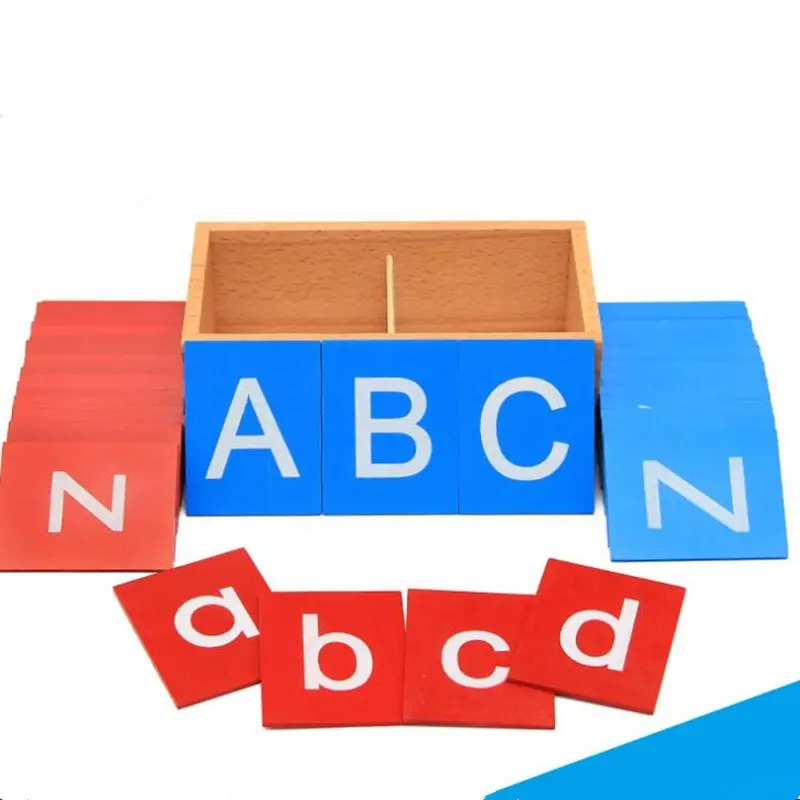 木製サンドペーパーアルファベットプレートモンテッソーリ語教材子供用おもちゃ