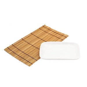 Juego de regalo de Sushi-platos, cuencos de inmersión, alfombrillas enrollables de bambú, restos de palillos - Product Image 4