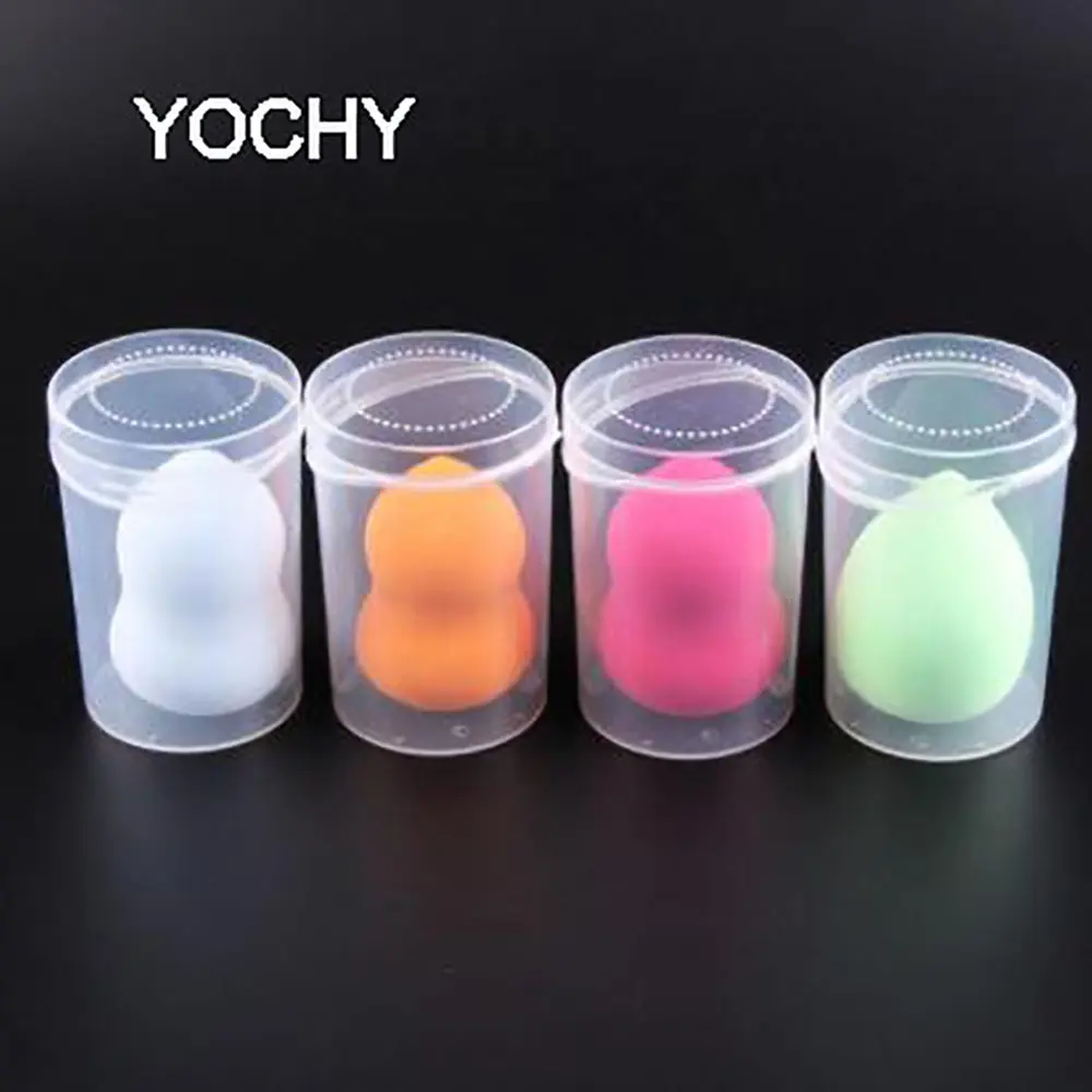 Round Transparent Plastic Box PP Box Product Packaging Box Women Beauty Makeup Foundation Soft Sponge Puff Girl Lady Gift