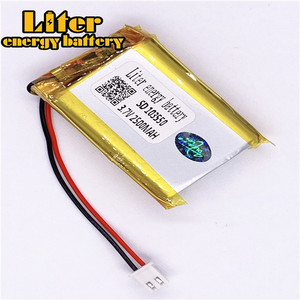 Plug 2.5-2 P 3.7 V 103550 2500 mah custom ultra slim rechargeable Li-ion batteries lipo battery with wires - Product Image 1