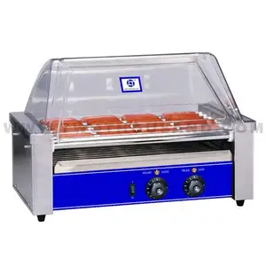 TT-R5 7 ลูกกลิ้ง Commercial Sneeze GUARD HOT DOG Roller Grill