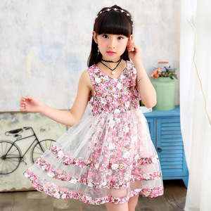 Abiti da Sera per Bambine con Rete Floreale, Eleganti e Graziosi - Product Image 3