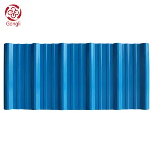 Couverture de carrelage de toit de voiture, feuilles de toit ondulées, trapézoïd en plastique imperméable, résistant au feu, Pvc de 1.5mm ~ 3.0mm 1000iq. m 1060mm