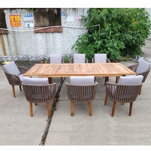 Conjunto de Sillas de Cuerda para Mesa de Comedor de Madera para Jardín con Diseño Fantástico y Correas de Exterior - Product Image 3