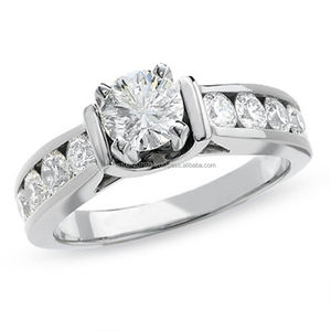 Bague de fiançailles solitaire en diamant naturel véritable de 1,00 carat |   Bague de mariée classique en or blanc 14 carats, sertie de pierres, bijou élégant, cadeau de joaillerie fine - Product Image 1