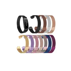 Tschick Dây Đeo Cho Fitbit Inspire & Inspire HR Theo Dõi Tập Thể Dục, Dây Đeo Bằng Kim Loại Thép Không Gỉ Milan Với Dây Đeo Cổ Tay Đóng Từ Tính