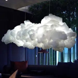 Lustre nuage blanc multicolore lampe à suspension forme nuage de tissu art créatif enfant pendentif lumière nuage lustre