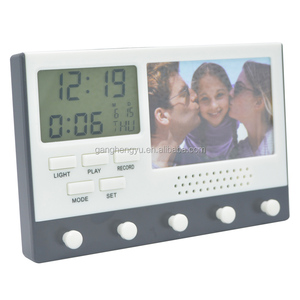 Fancy nhà Quà Tặng ghi âm giọng nói móc áo lịch đồng hồ treo tường với khung ảnh - Product Image 3