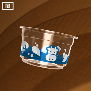 Riiqi A100-P PP 3oz 100ml Disposable <b>Yogurt</b> Ice Cream Plastic Cups with Lids 75mm Diameter 41mm Height Clear - Product Image 1