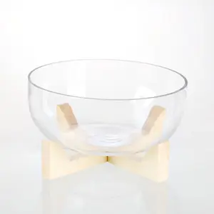Bol à salade ondulé en verre transparent, bol de mélange, bol de service rond polyvalent de toutes les usages 1 pièce