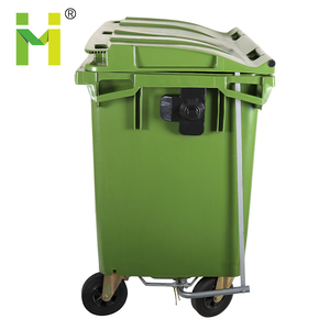 Bidone della Spazzatura in Plastica da 660L Verde Grande Capacità con Barra di Sollevamento Facile per Camion della Spazzatura - Product Image 3