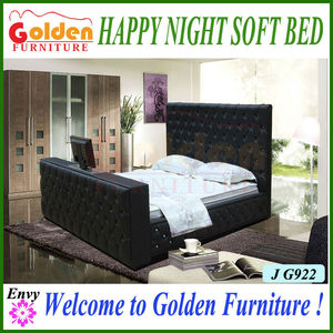 <span class=keywords><strong>King</strong></span> size cama de cuero con la televisión en el pie de cama camas tv g922# marcos en la venta - Product Image 2
