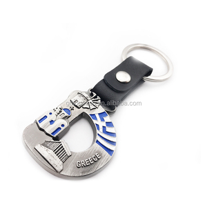 Retro lettera D grecia Parthenon ripiano in pelle di metallo in metallo portachiavi regalo Souvenir grecia portachiavi - Product Image 1