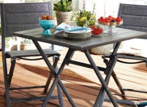 Table de jardin en aluminium. carrée pliante d'extérieur en bois - Product Image 6