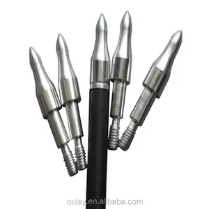 โครเมี่ยม Broadheads ฟิลด์จุดกาว-In Arrowheads สำหรับลูกศรคันธนูผสม