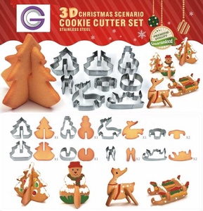 Ensemble de 8 <span class=keywords><strong>emporte</strong></span>-pièces/moules à biscuits en acier inoxydable 18/0 <span class=keywords><strong>3D</strong></span> pour Noël - Product Image 5