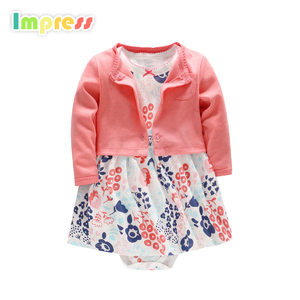 Comercio al por mayor de ropa de bebé bebé de algodón superior con vestido del <span class=keywords><strong>mono</strong></span> del bebé del diseño - Product Image 1