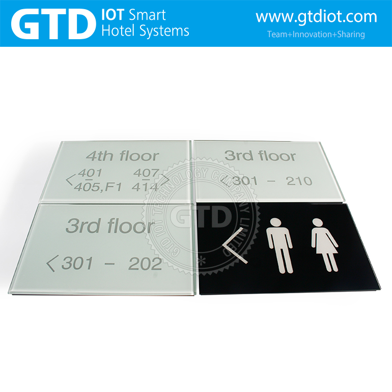 Стандартный монтажный светодиодный знак из закаленного стекла в стиле 86