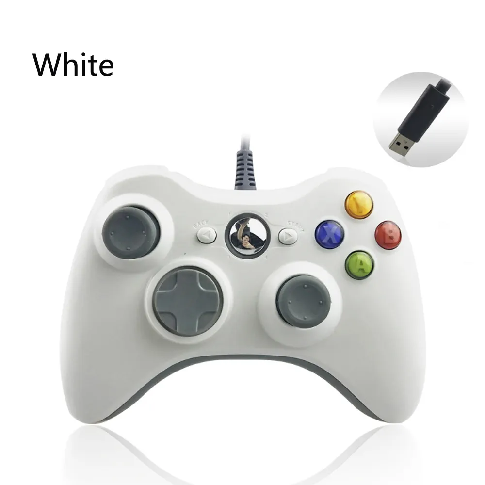 चीन आपूर्तिकर्ता प्रतिस्थापन Xbox 360 के लिए 360 उच्च गुणवत्ता वायर्ड Gamepad नियंत्रक सफेद