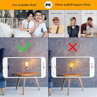 Ampoule LED Edison à filament vintage ST64, couleur chaude, culot E26 moyen, 6W, 2700K, A19, dimmable, faisceau 360°, compatible AC/Solaire/DC, pour maison et restaurant
