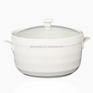 Made In China Hot Pot Ceramic Soup Pot With Glass Lid