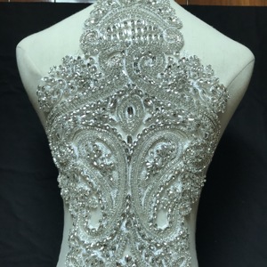 Wuku <span class=keywords><strong>abito</strong></span> da sposa in <span class=keywords><strong>pizzo</strong></span> con motivo applique patch incrostato perline collezione 2020 - Product Image 6