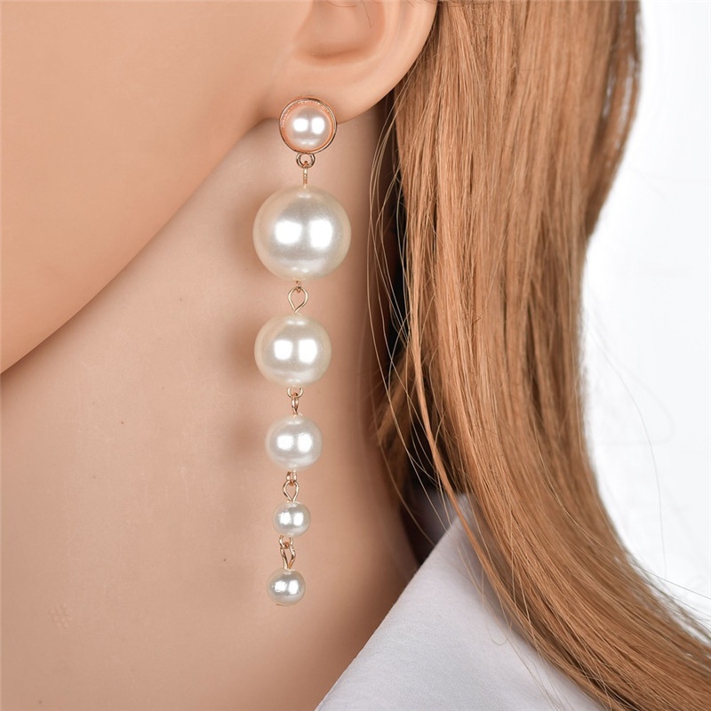 hanging pearl earrings pearl stud earrings long pearl baroque earring