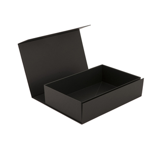 Packaging Box Black Custom Printed Cardboard Matte Black Box Plain Gift Jewelry Magnet Packaging Magnetic Flip Paper Folding Gift Box Manufacturer