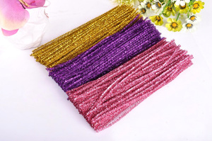12 zoll x 6mm Farbe Sortiert DIY Metallic <span class=keywords><strong>Glitter</strong></span> flauschigen Sticks Chenille Vorbauten - Product Image 2
