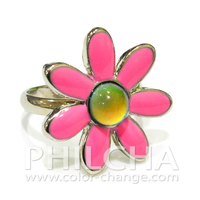 Cincin Anak Perempuan Model a 1304 Berbahan Paduan Seng, Berubah Warna Sesuai Suasana Hati, Motif Bunga Daisy, Hadiah Pesta