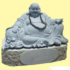 Hohe qualität geschnitzt marmor laughing buddha statue