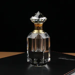 Cristal transparente design sua própria garrafa do attar do perfume com vara de vidro