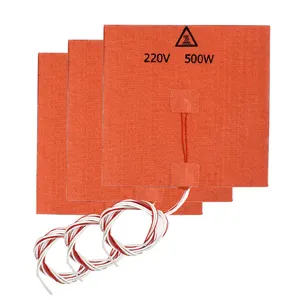 De silicona de 200X200mm 220 V 500 W con termistor y 3 M adhesivo para cubo <span class=keywords><strong>Prusa</strong></span> <span class=keywords><strong>i3</strong></span> 3D impresora de calor del calentador de cama - Product Image 1