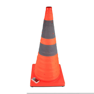 <strong>LED</strong> Slovakian Orange Pvc Plastic Inflatable Collapsible Colored Foldable Traffic signal Construction Road Safety Cones <strong>Light</strong> - Product Image 1