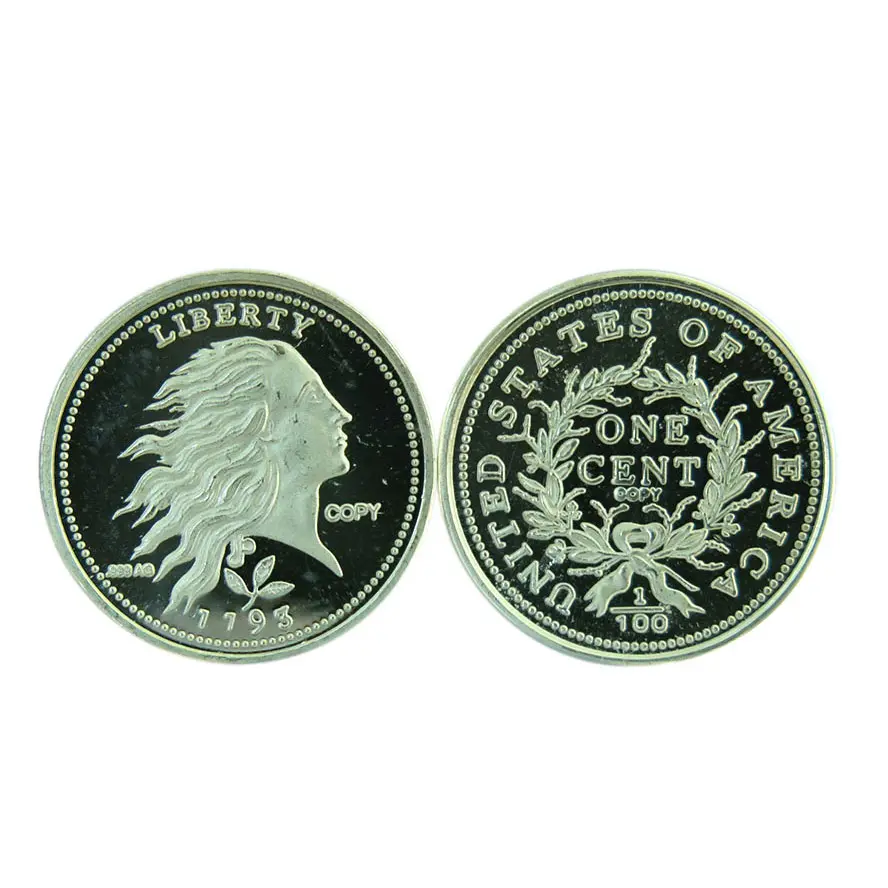 Campione gratuito 1 grammo originale argento 1793 moneta rotonda da 1 centesimo