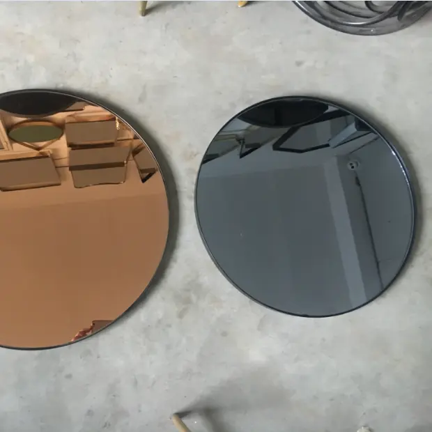 Armação de metal redonda preta, espelho colorido de parede espelhado para pendurar em parede