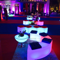 Vente en usine de tables de bar LED éclairées par LED tables de pied en acier inoxydable en métal
