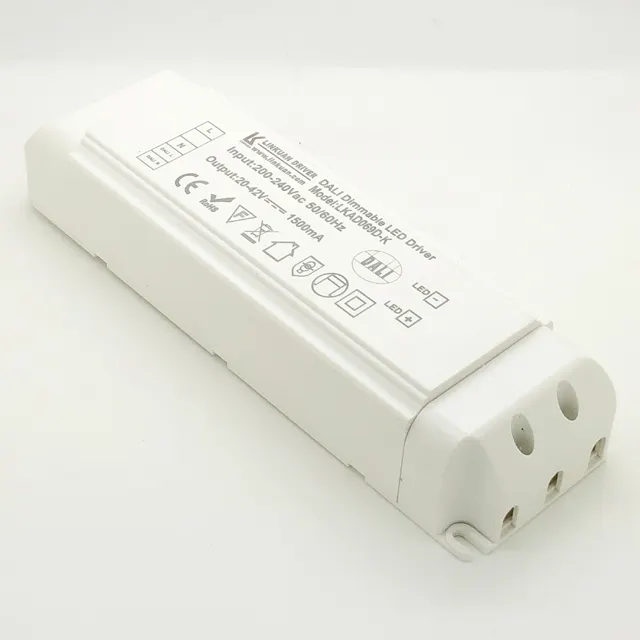Controlador led ajustable para panel de luz CCT, controlador de luz led ajustable dali de 70W con corriente constante de 1500mA dali dimmabl para cct