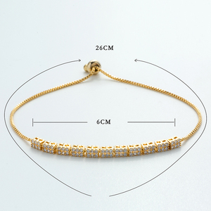 Echsio AAA Zirconia cúbica Bling claro pulsera de señora de la Oficina de las mujeres tamaño ajustable de moda buen fecha regalo SL092 - Product Image 4