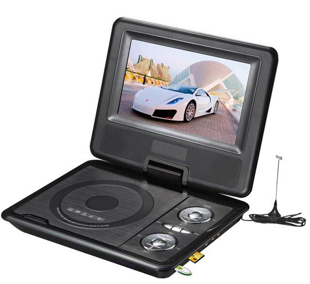 7 pollici led lettore dvd portatile con tv mp3 mp4 radio usb sd